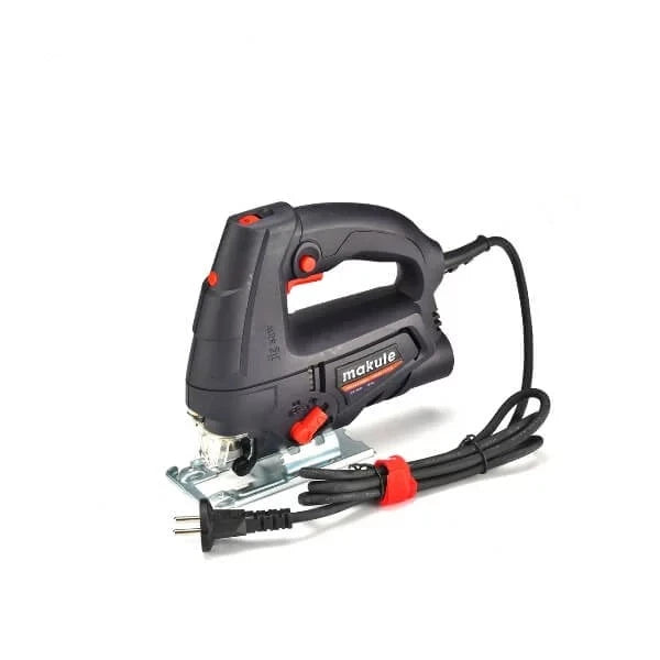 Makute Jig Saw Machine 710W JS012 showing ergonomic design and features for precise cutting in wood, plastic, and metal. Ideal for professionals and DIY enthusiasts.