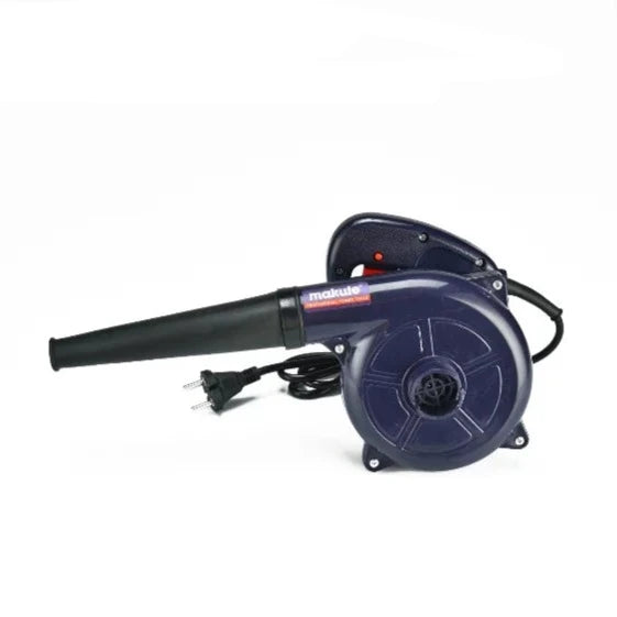 Makute PB004 600W Blower showcasing its compact design, powerful motor, and included accessories, ideal for both indoor and outdoor cleaning tasks.