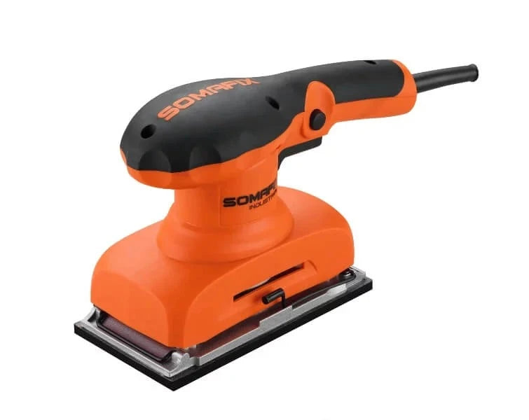 Somafix SFT8604 350W Sander Machine showcasing its ergonomic design and robust construction for versatile sanding tasks.