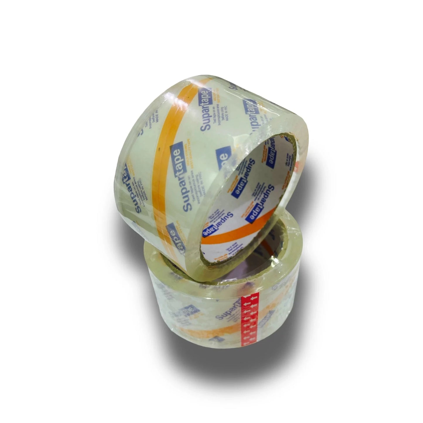 Packing Tape Jhonson Super70 Clear 72 Roll MS531101, featuring strong adhesive suitable for secure packaging, displayed in a stacked arrangement.