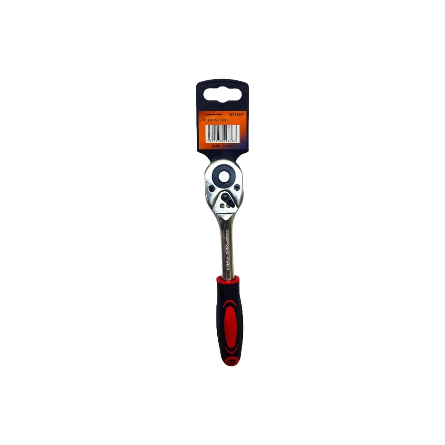 Ratchet Handle 3/8" DR Red/black MS53527 Huntar, featuring a sturdy design and ergonomic grip, ideal for efficient ratcheting in various toolbox applications.