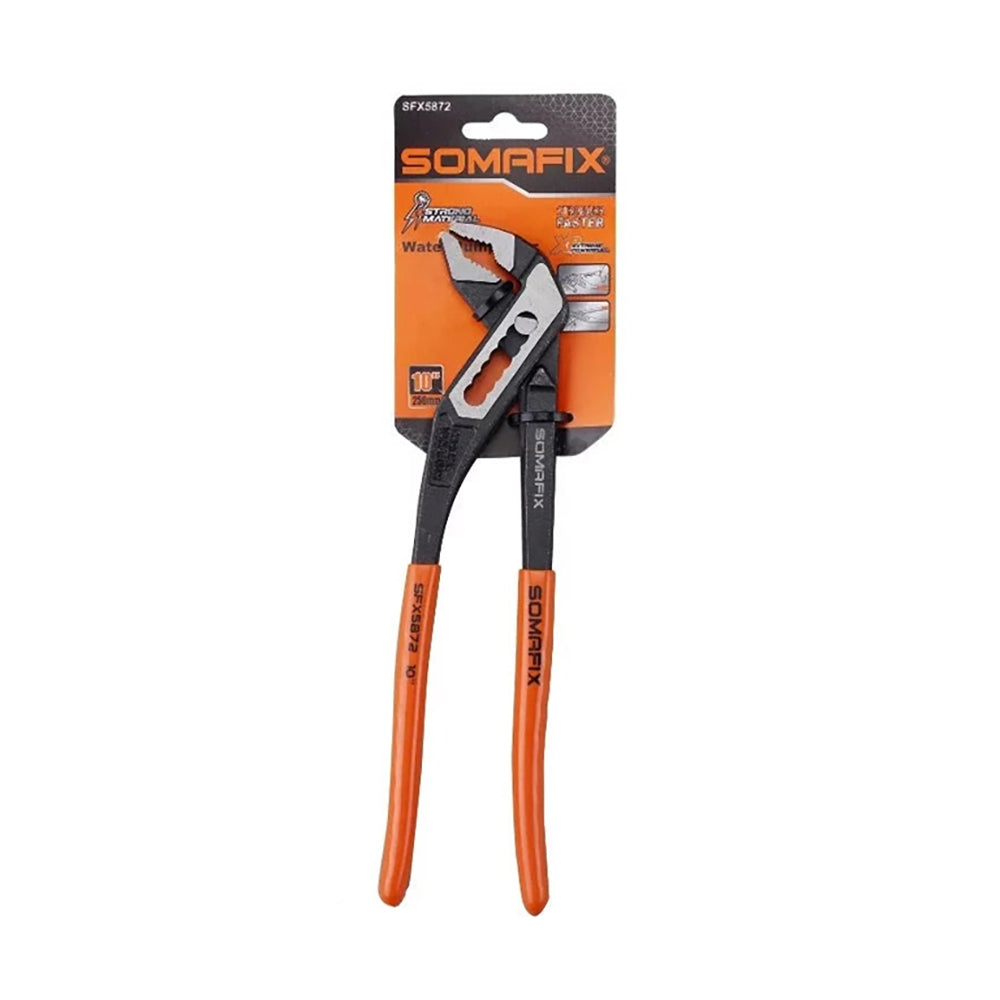 Waterpump Plier Soma Fix 10' SFX5872, showcasing its ergonomic design and premium materials, ideal for plumbing tasks and DIY projects.