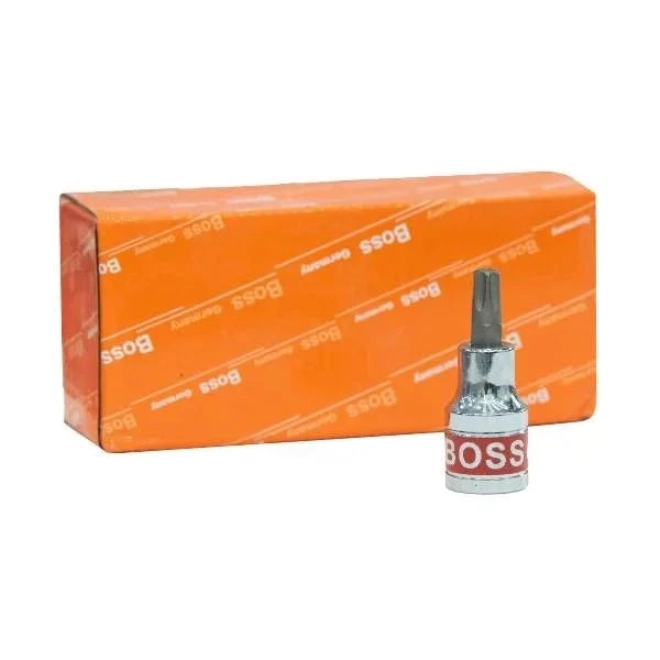 Socket Bit Torx Head 1/2" Drive from Boss displayed with packaging. Essential tool for professionals and DIY enthusiasts, designed for precise fastening tasks.