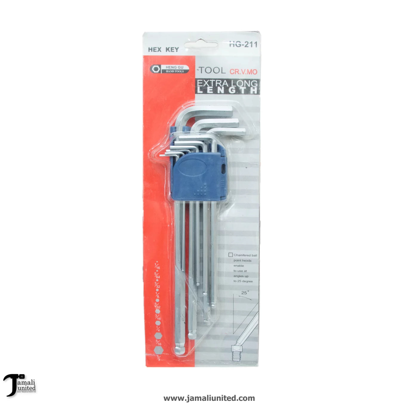 Allen Key Inch Super Long Ball Pen packaging showcasing the multi-length hex key set, designed for precision and durability, ideal for various tasks.