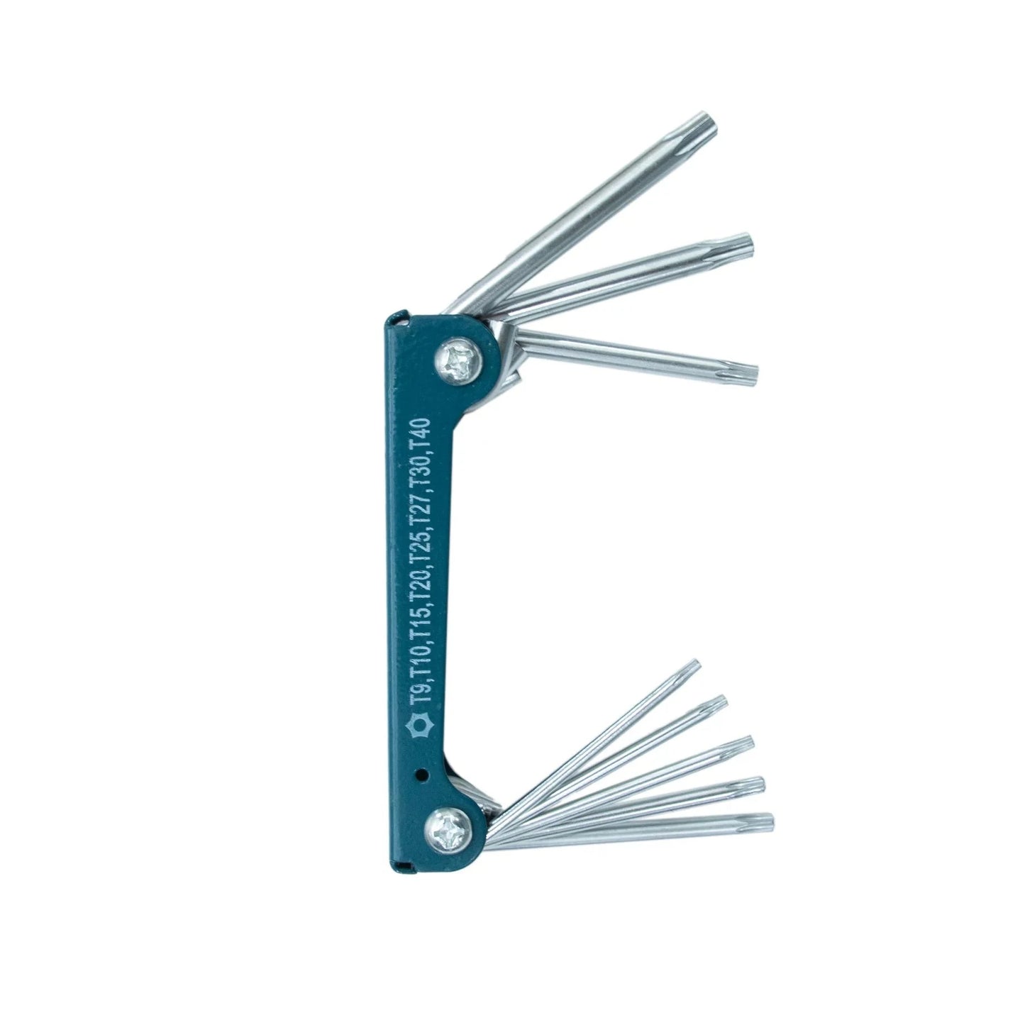 Allen Key Folding 8 Pcs Torx Hunter tool set featuring a compact design with multiple Torx keys for versatile applications in mechanics and DIY projects.