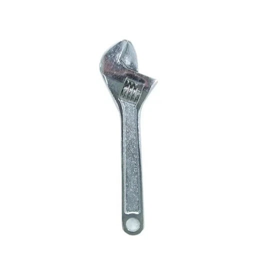 Adjustable Wrench 4" Chrome by Huntar, showcasing a polished chrome finish with an adjustable jaw for versatile fastening tasks, ideal for DIY and professional use.