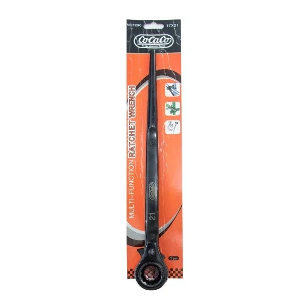 Ratchet Scaffolding Black Cocaco - Multi-Function Ratchet Wrench presented in an orange and black packaging, highlighting its versatile design for various tasks.