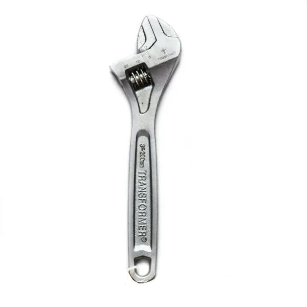 Adjustable Wrench Chrome Transformer showcasing its durable chrome finish and ergonomic design, ideal for various tool applications.