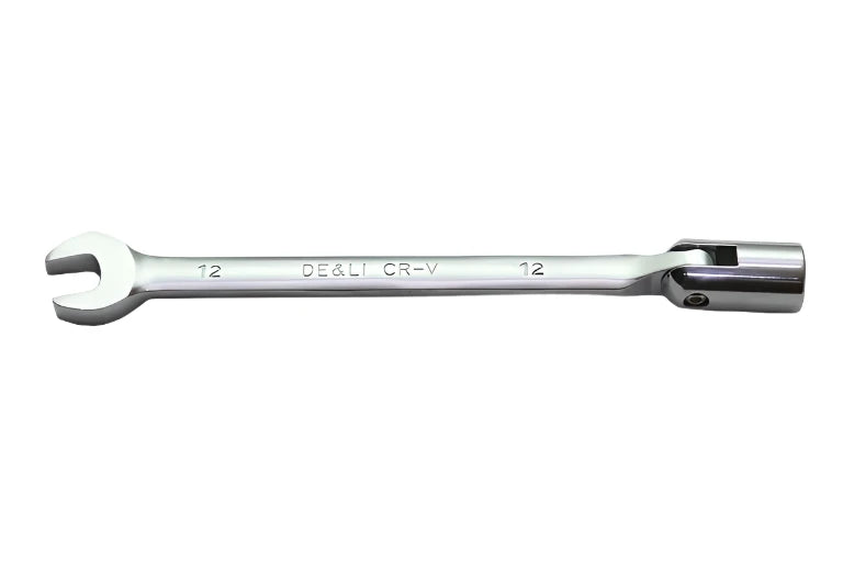 Spanner Combination Flexible tool showing an ergonomic design with a combination of open-end and ring styles, engineered for versatility and easy access in tight spaces.