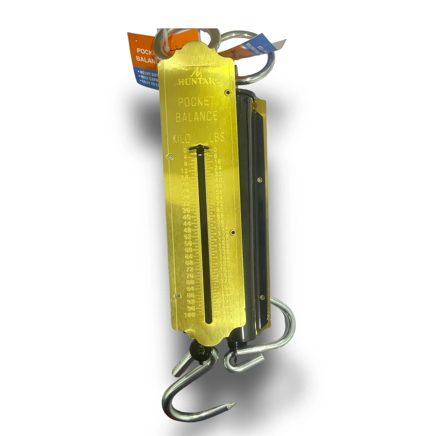 Pocket Balance Slid Card by Huntar, featuring a sleek design with measuring scales in kilograms and pounds for accurate weighing, ideal for travel and everyday use.