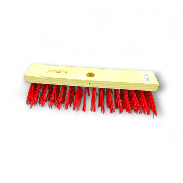 Brush Hard 30cm H/D MS53430 Cymate, a high-density cleaning brush with red bristles, designed to effectively remove dirt from hard-to-reach spaces.