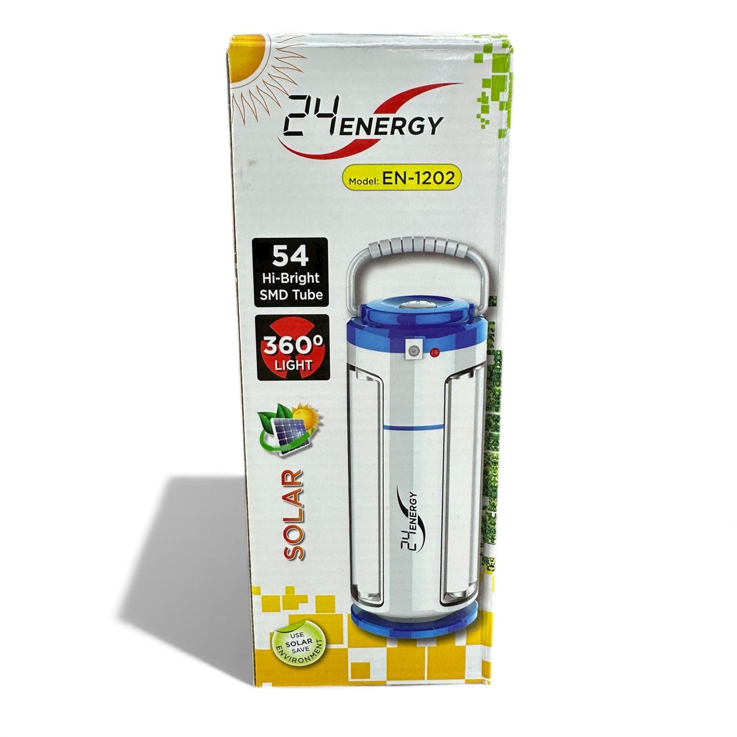 Solar Rechargeable LED Lantern EN-1202 – 54 SMD Tube, 360° Light