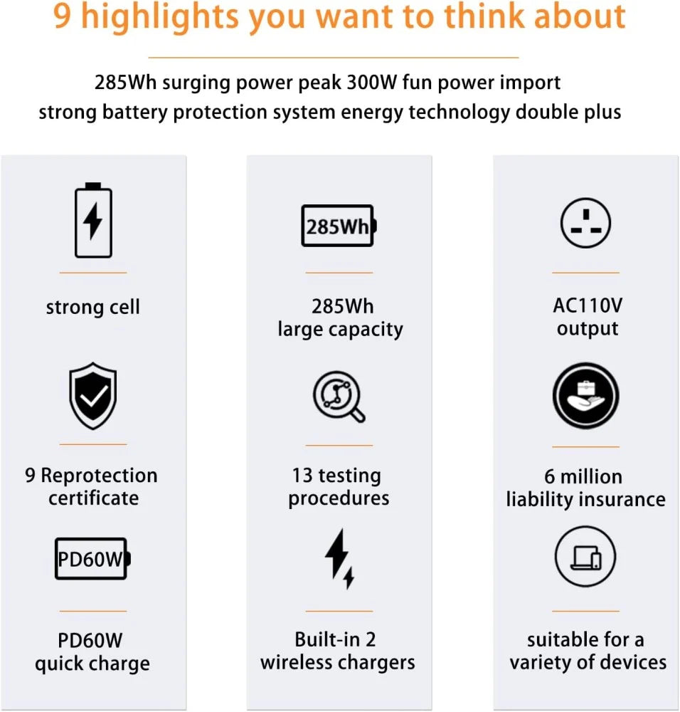 Conpex TW-BK-009 60000mAh Portable Power Generator – 300W Power Station