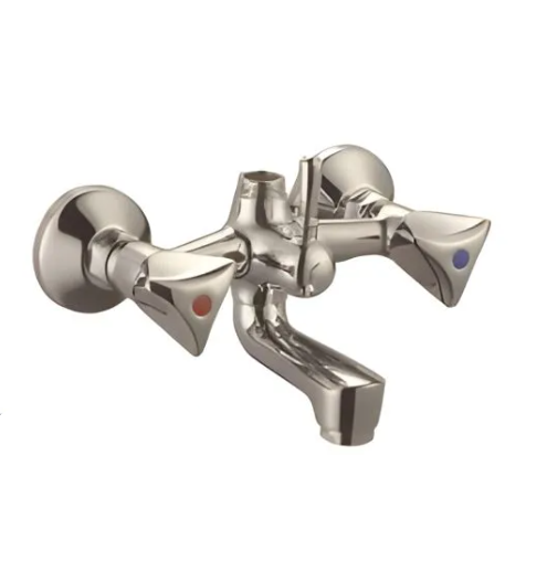 Wall Mounted Bath & Shower Mixer Faucet – Dual Handle, Chrome Finish