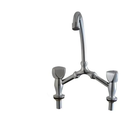 Wall Mount Kitchen Sink Mixer Tap – Dual Handle, High Spout, Chrome Finish