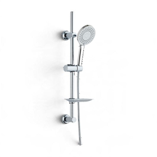 Shower Slide Rail Set with 5-Function Hand Shower — Stainless Steel, 1.5m Hose & Soap Dish (1 Year Warranty)
