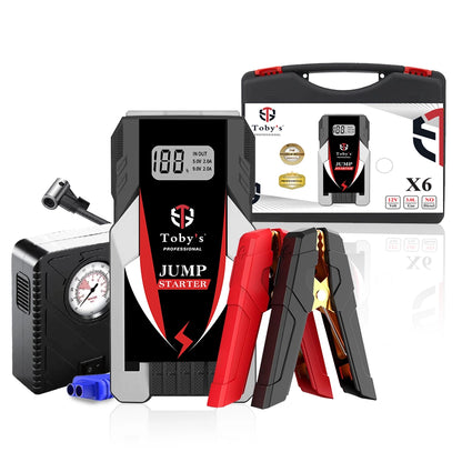 Car Battery Jump Starter, Air Compressor & 6,000mAh Power Bank X6