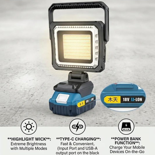 Rechargeable LED Light 18V – High Power Portable Flood Light