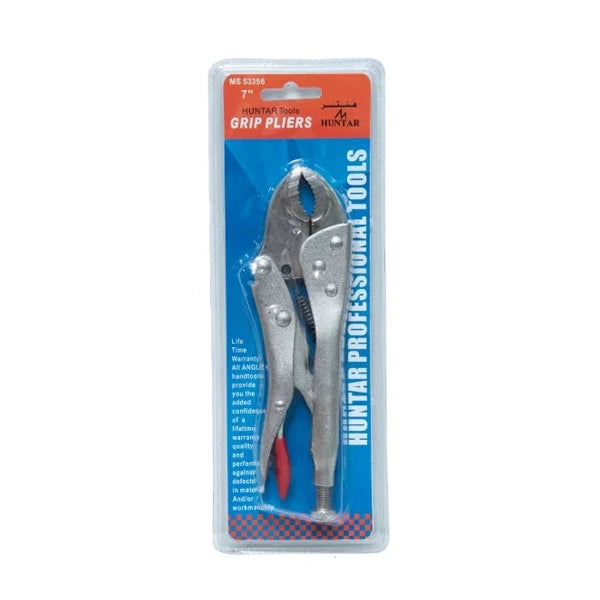 Grip Plier 7" MS53356 Huntar featured in packaging, showcasing its durable design and precise grip for professional and DIY use.