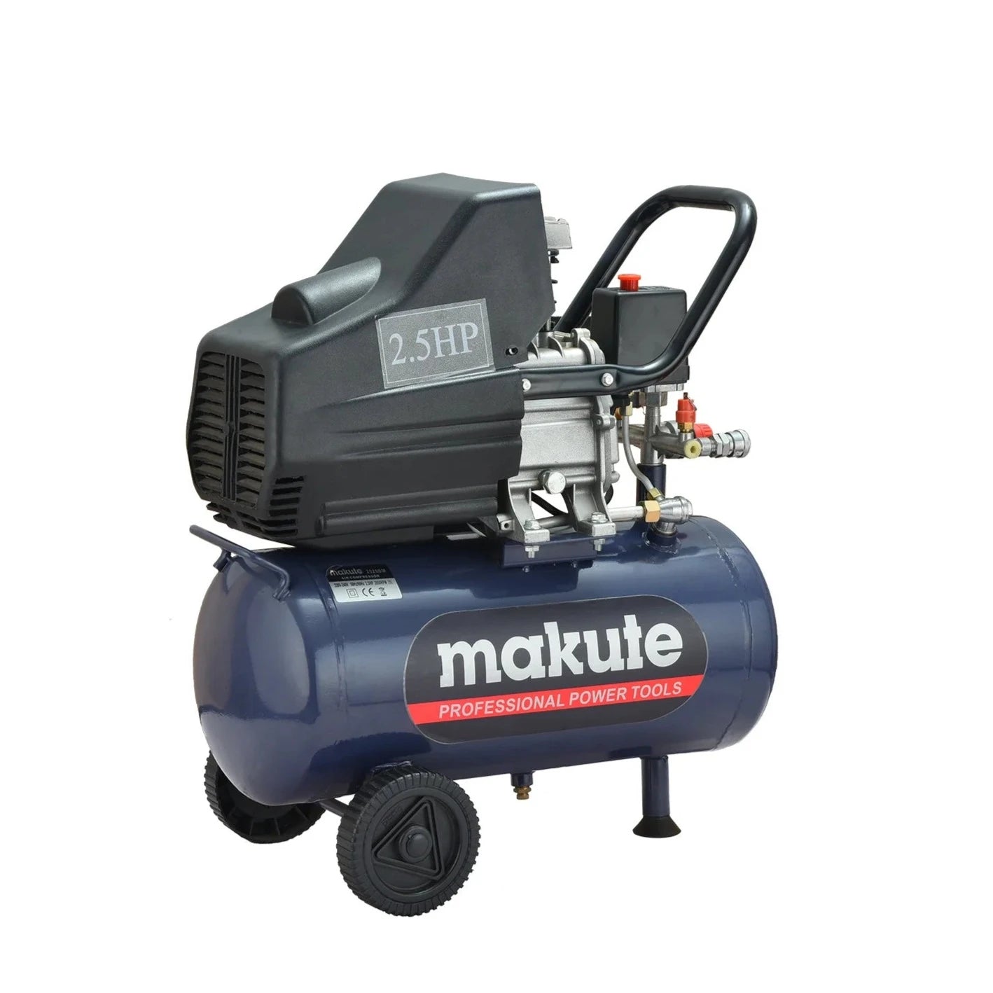 Makute 1.5HP Air Compressor showcasing durable and portable design, ideal for professional use and various pneumatic tasks.