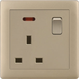 V1 Matte Golden Series Switches & Sockets – Wall Switch and Socket Panel Range