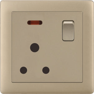 V1 Matte Golden Series Switches & Sockets – Wall Switch and Socket Panel Range