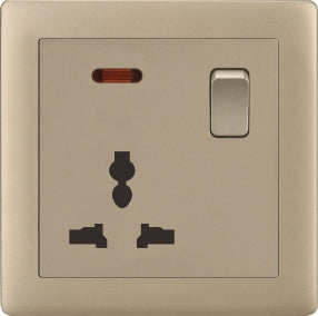 V1 Matte Golden Series Switches & Sockets – Wall Switch and Socket Panel Range