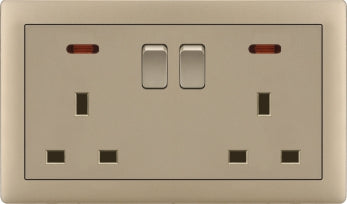 V1 Matte Golden Series Switches & Sockets – Wall Switch and Socket Panel Range