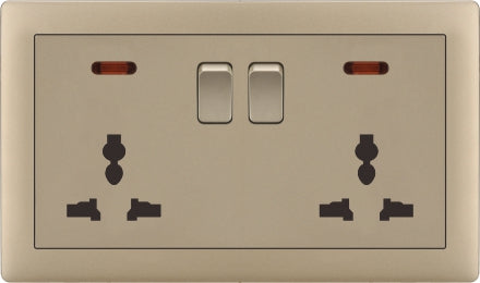 V1 Matte Golden Series Switches & Sockets – Wall Switch and Socket Panel Range