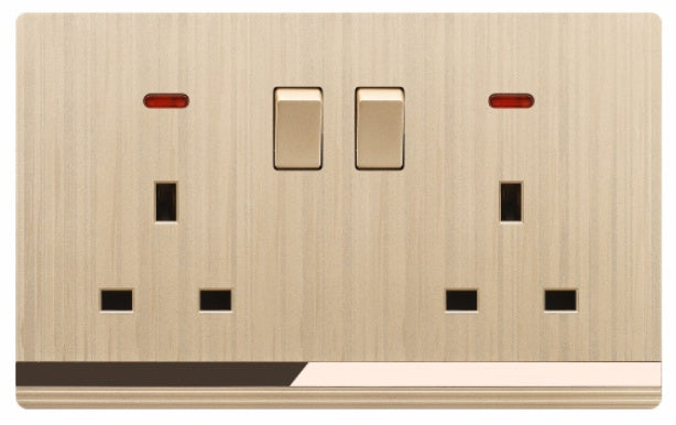V5 Champagne Gold Series Switches & Sockets – Wall Switch and Socket Panel Range