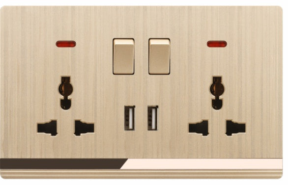 V5 Champagne Gold Series Switches & Sockets – Wall Switch and Socket Panel Range