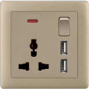 V1 Matte Golden Series Switches & Sockets – Wall Switch and Socket Panel Range