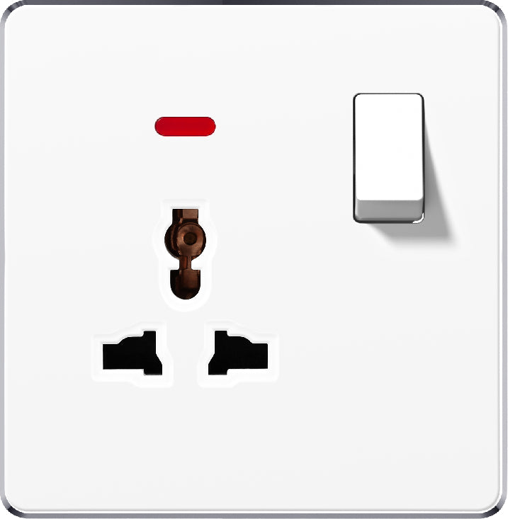V7 White Switch and Socket Series – Wall Switch and Socket Panel Range with Neon