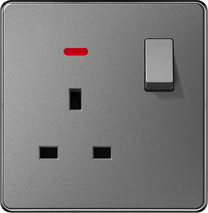 V7 Gray Switch and Socket Series – Wall Switch and Socket Panel Range with Neon