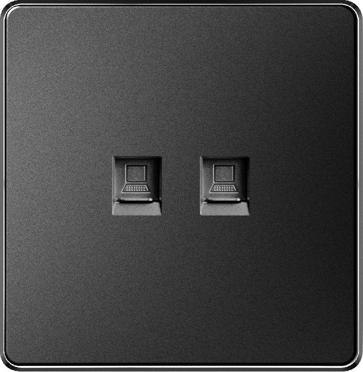 V7 Black Switch and Socket Series – Wall Switch and Socket Panel Range with Neon