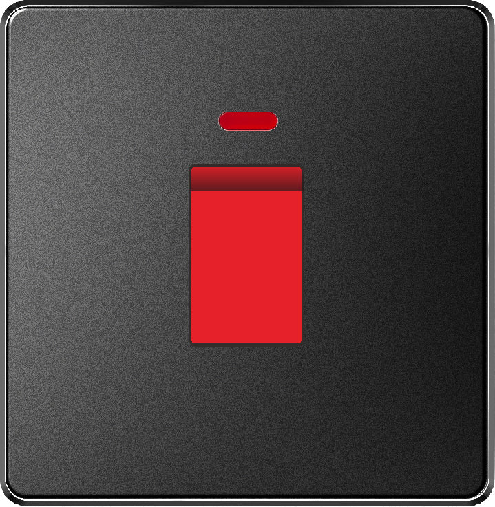 V7 Black Switch and Socket Series – Wall Switch and Socket Panel Range with Neon