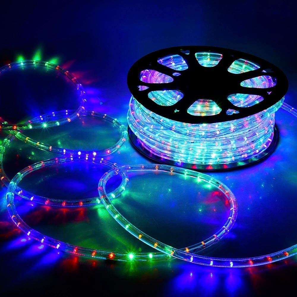 RGB LED Strip Light 50M Roll — 5050 Chips, IP44 Waterproof, Direct 220V (1 Year Warranty)