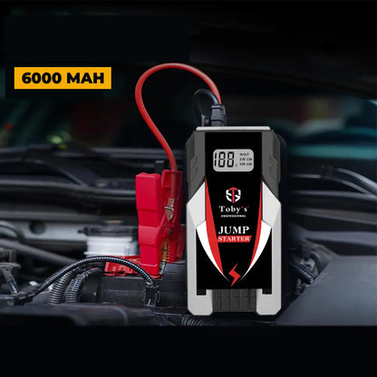 Car Battery Jump Starter, Air Compressor & 6,000mAh Power Bank X6