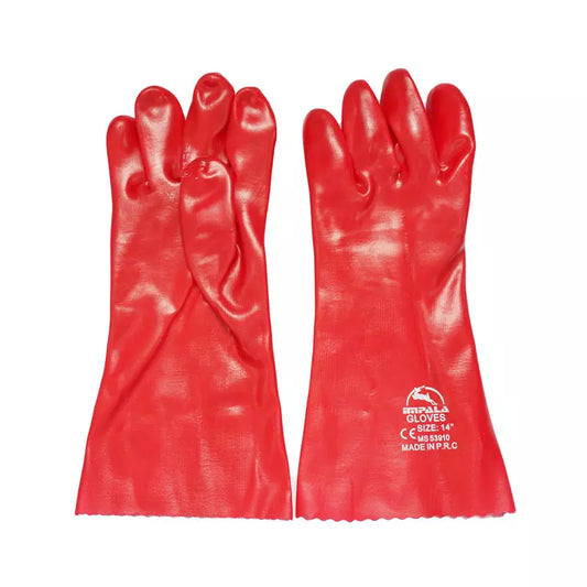 Gloves Rubber Pvc Red Ms 53910 14" Impala