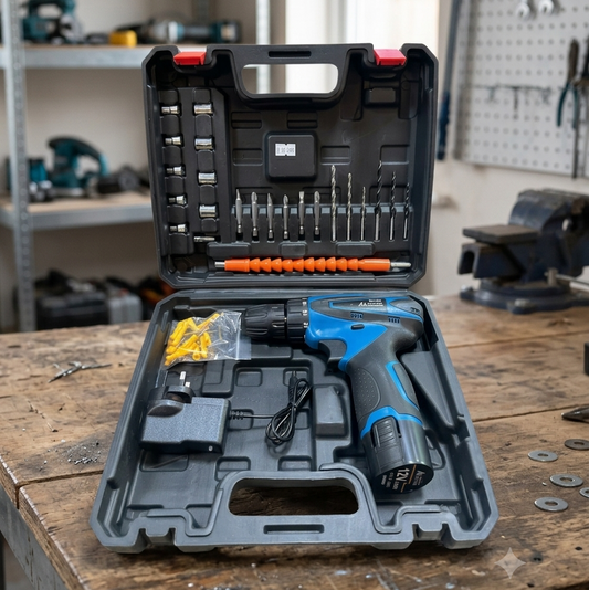 Huntar Cordless Drill 12V — 52 Piece Set For Home Use (1 Battery)