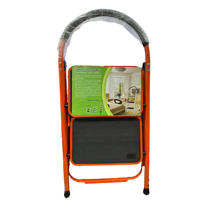 Back view of the Heavy-Duty Ladder 2-Step by SOMA, featuring an integrated tool tray and safety features, ideal for indoor and outdoor tasks.