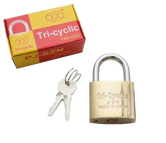 Pad Lock Brass Tri-Cycler