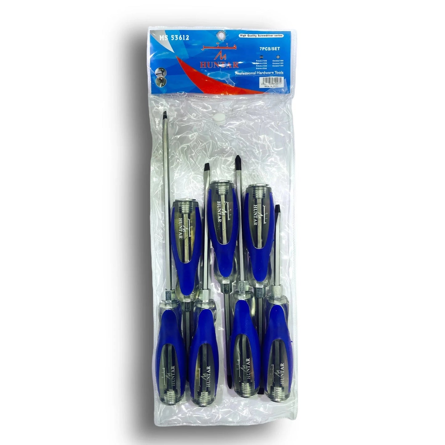 Screw Driver 7pcs Hammering Blue/Clear MS53612 Huntar