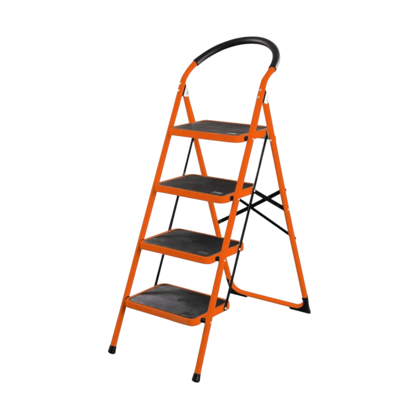 Ladder Heavy Duty 4 Step SFX5752 in vibrant orange, designed for stability and strength in both professional and home use, featuring an anti-slip step design for safety.