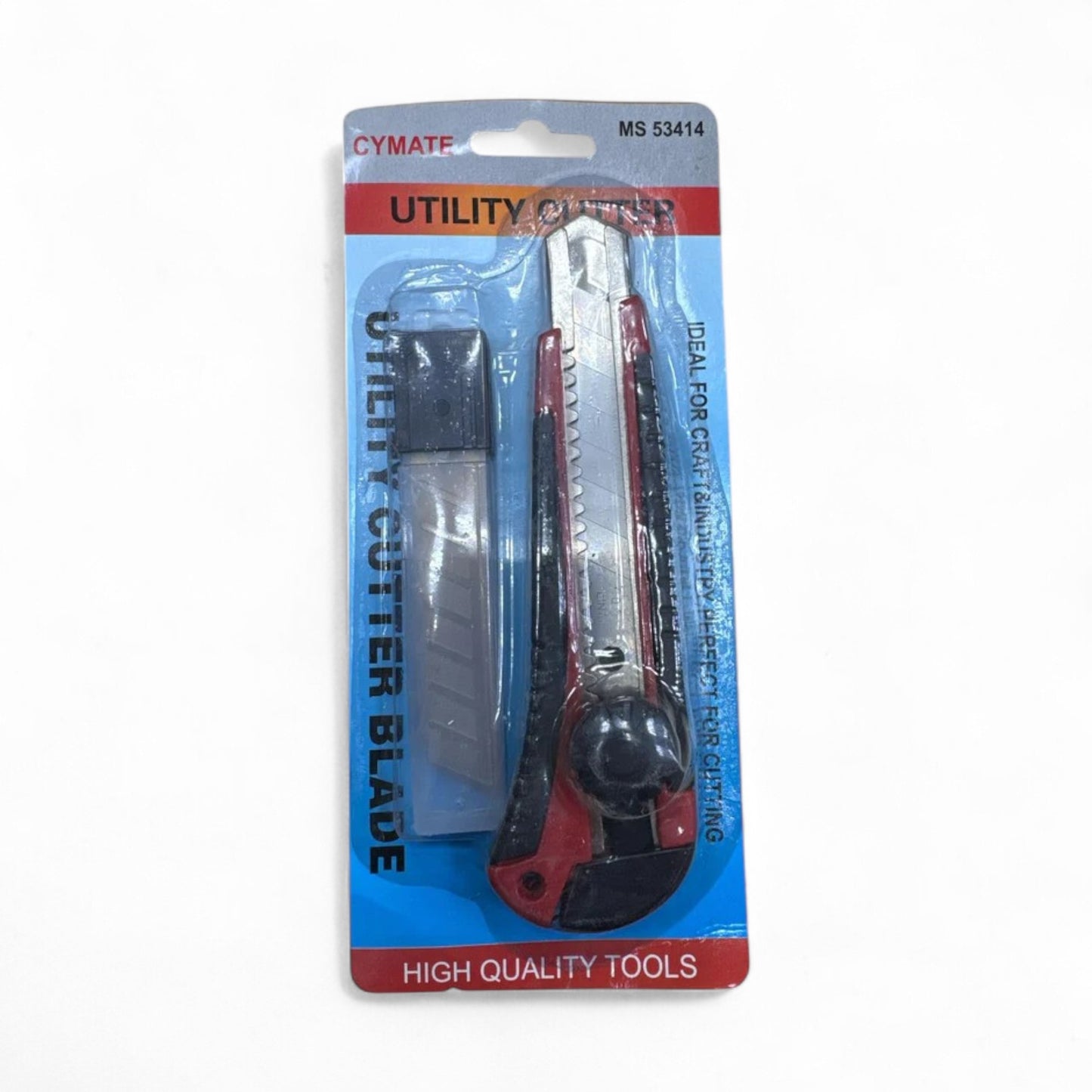 Knife Long W/Blade Cymate MS 53414 shown in packaging, featuring a utility cutter design and high-quality materials for optimal cutting performance.