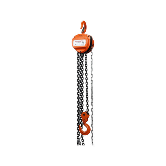 Chain Block Somafix featuring a durable design and robust chains, ideal for heavy lifting tasks in industrial and construction environments.