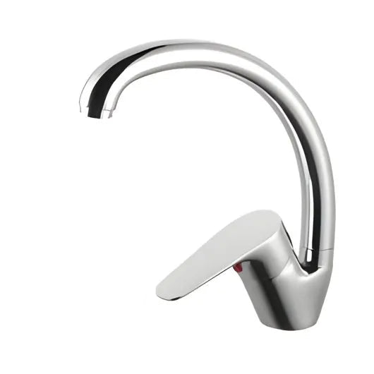 Single Hole Kitchen Faucet – Chrome Finish, High Arc Swivel Spout