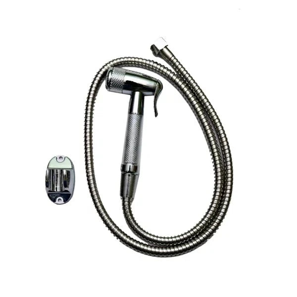 Sanitary Shattaf with Hose – a sleek and durable bathroom cleaning tool designed for optimal hygiene and convenience.