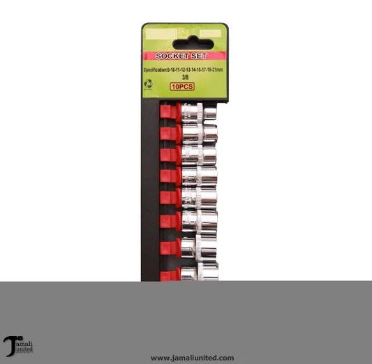 Socket Set Short Dr 8-21mm 10pcs