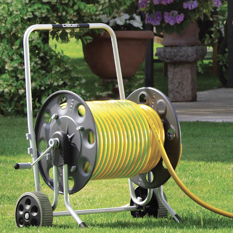 Claber Metal Profy Hose Reel Cart & Dalia 3/4" 50m Garden Hose Bundle